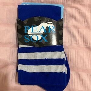Pear Sox Blue and White soccer Socks